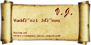 Vadászi János névjegykártya