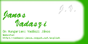 janos vadaszi business card